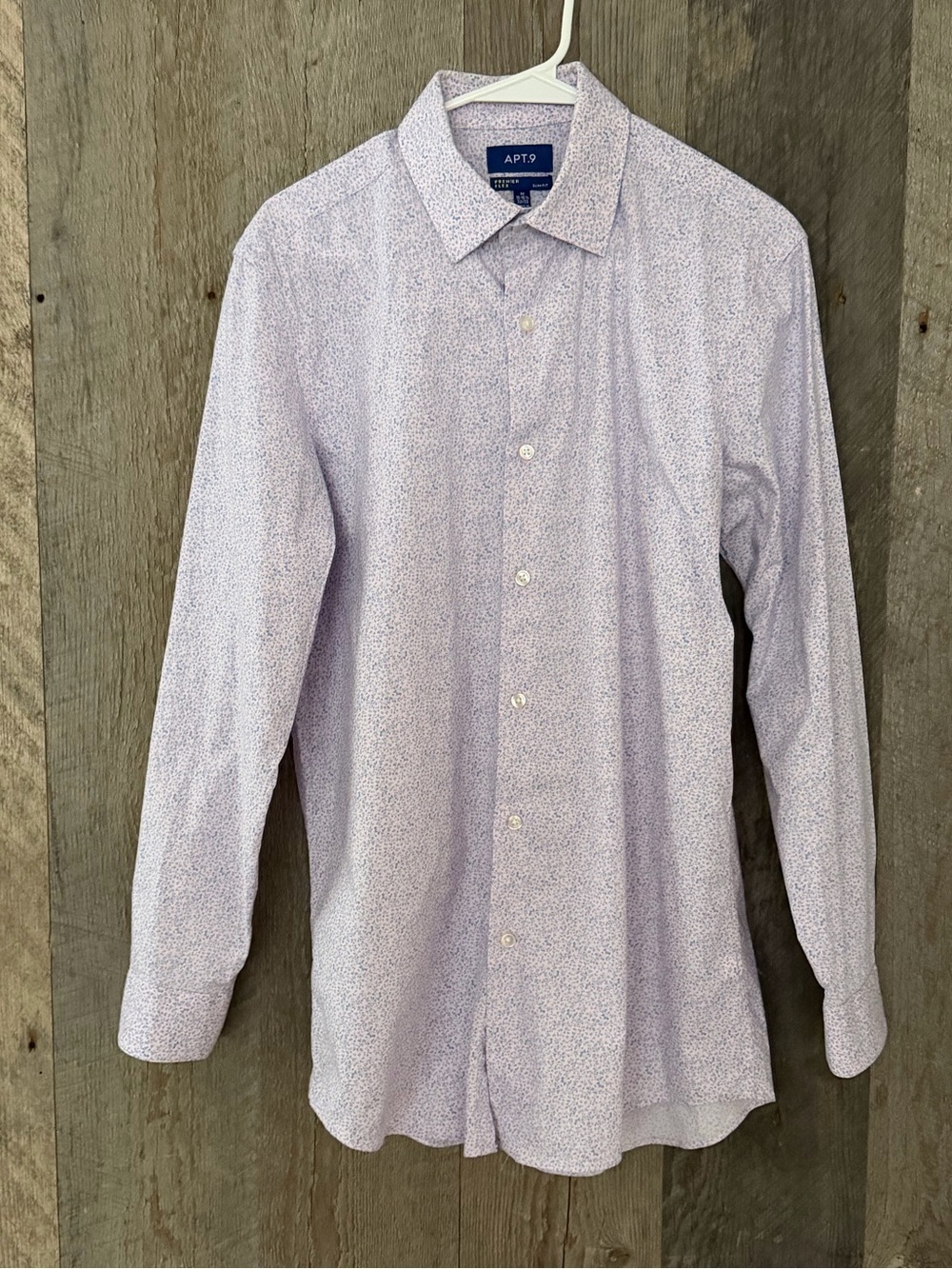 Apt. 9 Cream Shirt with Blue Floral Print